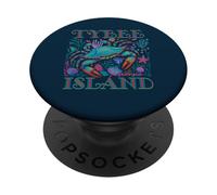 TYBEE ISLAND GA COLORFUL BLUE CRAB SUMMER BEACH VACATION PopSockets Adhesive PopGrip