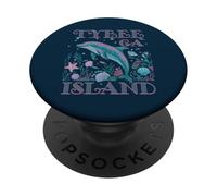 TYBEE ISLAND GA DOLPHIN LOVER COLORFUL BEACH SOUVENIR PopSockets Adhesive PopGrip