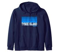 Tybee Island GA - Tybee Island Georgia Aquatic Zip Hoodie