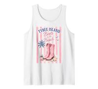 Tybee Island Georgia Boots by the Beach Coastal Seashells Tank Top