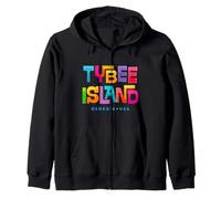 Tybee Island Georgia Retro Typographic Design Zip Hoodie