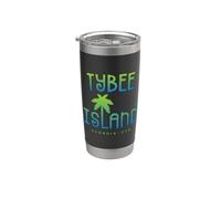 Tybee Island Georgia Typographic Design Stainless Steel Insulated Tumbler