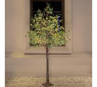 Tybeeu 6FT Lighted Eucalyptus Tree with Warm White LED Lights for Holiday Decor, Dimmable, UL Certified, IP44 Waterproof, Great for Indoor Outdoor Decoration