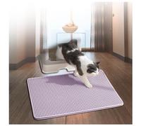 TYBEITAO Cat Mats for Litter, Honeycomb Double Layer Easy Clean Waterproof Litter Mat Less Waste,Soft On Paws,Non-Slip, Litter Mats,Purple-M
