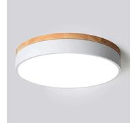 TYBERRY Scandinavian Design LED Ceiling Lamp Creative Flush Mount Ceiling Light Round Wood Three-Color Dimming Ceiling Decoration Lighting Fixtures For Dining Room Bedroom Office