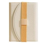 TYBGAU Boutique UK A5 A6 Soft Leather Loose-Leaf Notebook Set, Metal Buckle Closure with Pen Holder and Pockets, Multi-Page Layout Memo Books(Beige,A5)