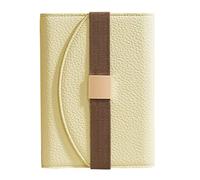 TYBGAU Boutique UK A5 A6 Soft Leather Loose-Leaf Notebook Set, Metal Buckle Closure with Pen Holder and Pockets, Multi-Page Layout Memo Books(Gelb,A6)