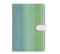 TYBGAU Boutique UK A5 B5 Handheld Notebook with Magnetic Clasp and Pen Holder, Thickened Imitation Leather Cover, Gradient Rainbow Colors Memo Books(Grn,A5)