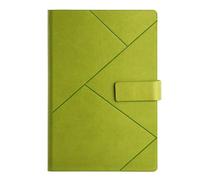 TYBGAU Boutique UK A5 B5 PU Leather Notebook with Magnetic Buckle, 100 Sheets 200 Pages Thick Paper, Lined Journal Planner for Office Memo Books(Lime green,180 * 255mm)
