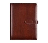 TYBGAU Boutique UK A5 Business Loose-Leaf Notebook, Detachable Soft Cover with Snap Lock, 160 Pages 100g Paper, Storage Pockets, Pen Holder Memo Books(Brown)