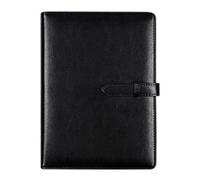 TYBGAU Boutique UK A5 Business Loose-Leaf Notebook, Detachable Soft Cover with Snap Lock, 160 Pages 100g Paper, Storage Pockets, Pen Holder Memo Books(Nero)