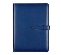 TYBGAU Boutique UK A5 Business Loose-Leaf Notebook, Detachable Soft Cover with Snap Lock, 160 Pages 100g Paper, Storage Pockets, Pen Holder Memo Books(Blu)