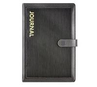 TYBGAU Boutique UK A5 Leather Business Notebook, PU Cover with Buckle and Bookmark, 256 Pages 80g Thick Paper, 9mm Ruled Vertical Journal Memo Books(Gray)