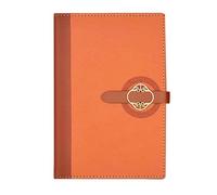 TYBGAU Boutique UK A5 Leather Notebook, Business Office Minimalist Design, 224 Pages 100g Beige Paper, Embossed Hook, Large Pocket Memo Books(Brown)