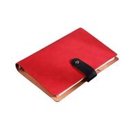 TYBGAU Boutique UK A5 Loose-Leaf Buckle Notebook, Imitation Leather Writing Notepad, 100 Sheets 100g Dowling Paper, Business Planner Memo Books(Rot)