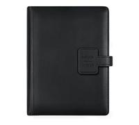 TYBGAU Boutique UK A5 Loose-Leaf Notebook with Detachable Cover, PU Leather, Magnetic Clasp and Storage, 160 Pages 100g Paper, Pen Holder Memo Books(Nero)