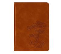 TYBGAU Boutique UK A5 PU Leather Embossed Notebook, 160g Thick Dot Grid Pages with Gold Edges, Dual Ribbon Bookmarks and Back Pocket Memo Books(Brown)