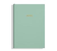TYBGAU Boutique UK A5 Soft Leather Notebook, Gold Foil, Lined Business and Study Notebook for Office Sewn Binding with Bookmark Memo Books(Grn)