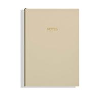 TYBGAU Boutique UK A5 Soft Leather Notebook, Gold Foil, Lined Business and Study Notebook for Office Sewn Binding with Bookmark Memo Books(Khaki)