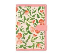 TYBGAU Boutique UK A5 Soft Leather Work Journal, 224 Pages 100g Thick Paper, 9mm Line Spacing, Floral Print Cover with Snap Fastener Memo Books(Rose)