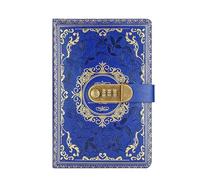 TYBGAU Boutique UK A5 Vintage Password Lock Notebook, PU Leather Secure Journal with Wire-O Binding, 200 Pages 80g Paper, Privacy Diary Memo Books(Blu)
