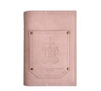 TYBGAU Boutique UK A6 Retro Literary Soft Leather Loose-Leaf Notebook, 80+24 Sheets with Booklet, 100g Thick Paper, Pen Holder and Card Slots Memo Books(Rose)