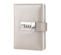 TYBGAU Boutique UK A7 Locking Journal Notebook, PU Leather Agenda with Password Code, 192 Page Handmade Diary Book for Travel Memo Books(Gray)
