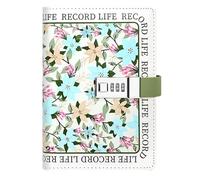 TYBGAU Boutique UK B6 Floral Password Notebook, Retro Detachable Leather Journal with Hidden Pocket and Pen Holder, 112 Pages 100g Paper Memo Books