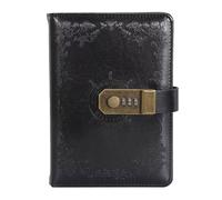 TYBGAU Boutique UK B6 Retro Notebook with Password Lock, PU Leather Vintage Codebook Diary, 260 Pages Thick Paper, Daily Planner Notepad Memo Books(Nero)