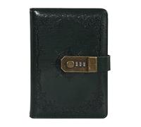 TYBGAU Boutique UK B6 Retro Notebook with Password Lock, PU Leather Vintage Codebook Diary, 260 Pages Thick Paper, Daily Planner Notepad Memo Books(Dark green)