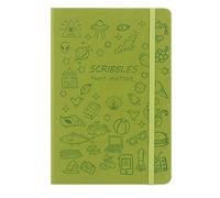 TYBGAU Boutique UK Cute Graffiti Notebook, A5/A6 PU Leather Notebook with Elastic Tie and Bookmark, 200 Pages 80g Paper, Lays Flat Memo Books(Grn,A5)
