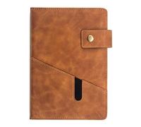TYBGAU Boutique UK Cute PU Leather Notebook, Thick Journal Notepad with Pen, A5 Office College School Supplies, Writing Notebook Memo Books(Brown)