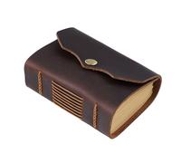 TYBGAU Boutique UK Handmade Cowhide Pocket Notebook, 160 Pages Blank Kraft Paper, 100GSM No Bleed-Through, Mini Journal Memo Books(Caf)