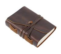 TYBGAU Boutique UK Leather Traveler's Notebook, Top Layer Vintage Leather Cover, Loose Leaf Refillable Notepad, Blank Paper Journal Memo Books(Caf)