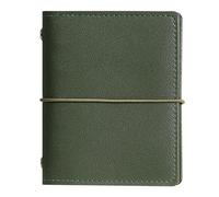 TYBGAU Boutique UK M5 Mini Hardcover Loose-Leaf Notebook, Portable Pocket Journal with Storage Bags and Metal Rings, 80 Sheets Cream Paper Memo Books(Grn)