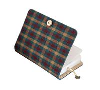 TYBGAU Boutique UK Retro Plaid Fabric Notebook, Thread-Bound A5 A6 Journal with Button, 212 Pages Lay-Flat Design, Blank Lined Grid Pages Memo Books(A6,Grid)