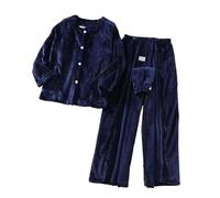 TYBGAU Boutique UK Winter Warm Nursing Clothing Fuzzy Pajamas Set for Arm Fracture Chemotherapy Bedridden Elderly Dialysis Patients Patient Clothing(Blu,XL)