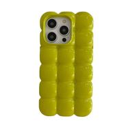 Tybiky 3D Cartoon Bubble Phone Case Compatible with iPhone 13 Pro Color Macaron Egg Shape Boba Tea Case Shockproof Airbag Pop Bubble Soft TPU Case Funny Fidget Toy Phone Cover, Green