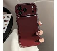 Tybiky Compatible with iPhone 17 Air Curly Case, Shiny Wave Edge Protective Case, Never Yellowing, Shockproof Mobile Phone Case, Anti-Scratch TPU Back Bumper Case for iPhone 17 Air, Wine Red