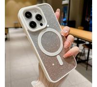 Tybiky Glitter Case for 15 Plus Magnetic Camera Protection Mobile Phone Case Soft Silicone TPU Protective Case Colour Gradient Bling Paper Full Body Protection Case for Girls and Women with 15 Plus