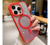 Tybiky Glitter Case for 16 Plus Magnetic Camera Protection Mobile Phone Case Soft Silicone TPU Protective Case Colour Gradient Bling Paper Full Body Protection Case for Girls and Women with 16 Plus