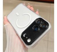 Tybiky Magnetic Case for iPhone 17 with Mag-Safe Mobile Phone Case Translucent Matte PC Back Protective Case Camera Protection Translucent Case Matt Scratch-Resistant Shockproof Cover White