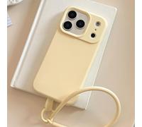 Tybiky Mobile Phone Case for iPhone 16, Soft TPU Silicone Mobile Phone Case with Cord, Protective Case for Hanging, iPhone 16 Case, Mobile Phone Chain Cover, Sugar Colourful Colour, Yellow