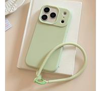 Tybiky Mobile Phone Case for iPhone 17 Pro, Soft TPU Silicone Mobile Phone Case with Cord, Protective Case for Hanging, iPhone 17 Pro Case, Mobile Phone Chain Cover, Sugar Colourful Colour, Green