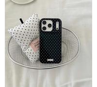 Tybiky Simple Case Compatible with iPhone 17 Mobile Phone Case Cute Polka Dots Cute Design Protective Case Aesthetic Fashionable Polka Dot Pattern Case Soft IMD + TPU Cover for Women and Girls, Black