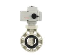 TYBOPHQJ DN50 2Inch DN65 DN80 DN100 4inch electric butterfly acid and alkali resistant(PPH VALVE MATERIAL-24V,DN50)