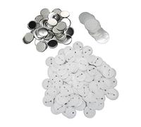 TYCIONG 100 Set Durable Pin Back Button Parts Rustproof Badge Making Supplies for DIY Crafting with Sturdy Back Pin for Family Gifts Tinplate Plastic Base (50MM)