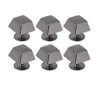 TYCIONG 30 Sets Screw Back Rivet Button, 12mm Square Trapezoid Shape Bright Color Handbag Feet Spike Rivet for Belts, with High Strength Zinc Alloy for Bags Clothing Decorative (Silver Black)