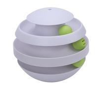 TYCIONG 360 Degree Rotating Interactive Cat Ball Toy with Bite Proof Design for Indoor Play Exercise and Anxiety Reduction (Light Gray)