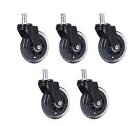 TYCIONG 5 Pcs Chair Rotate Wheel 3in 360 Degree Silent Smooth Rolling Caster for Office Computer Gaming Chair with Durable Polyurethane Rubber Fit Carpet Tile Wood Floor